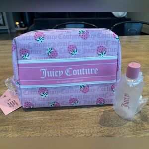 Juicy Couture Pink Strawberry Print Cosmetic Pouch NWT